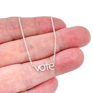 Vintage BOMA Sterling Silver 925 VOTE Chain Necklace 16", 17", 18"